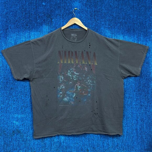 Nirvana Mtv Unplugged Oversize Distressed Grunge Band Tee OS - Picture 1 of 4